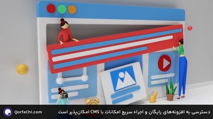 دسترسی به افزونه‌های رایگان و اجراء سریع امکانات با CMS امکان‌پذیر است
